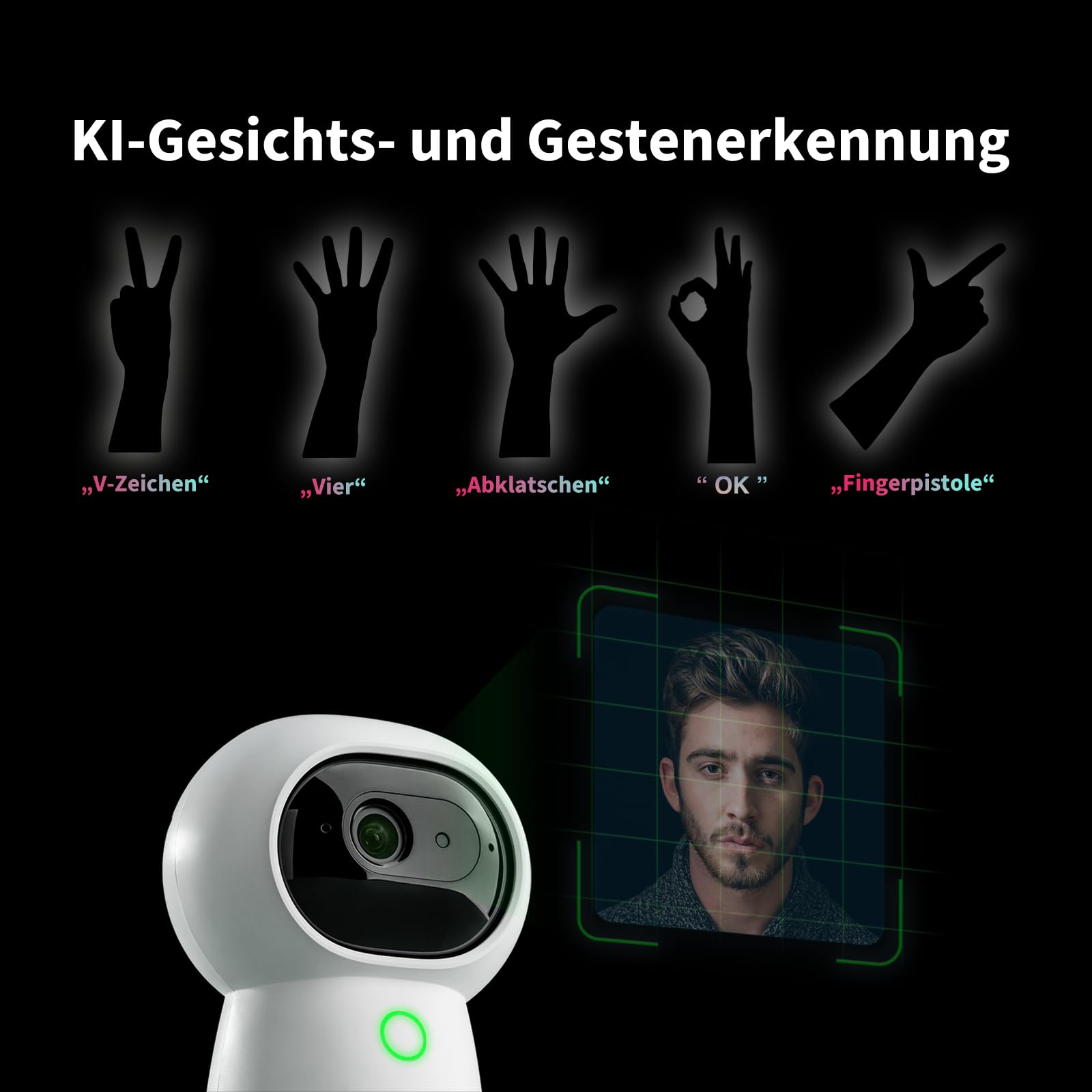 Aqara 2K Überwachungskamera Hub G3, AI Gesichts- und Gestenerkennung | 360° Betrachtungswinkel durch Schwenken und Neigen, Funktioniert mit HomeKit Secure Video, Alexa, Google-Assistant, IFTTT