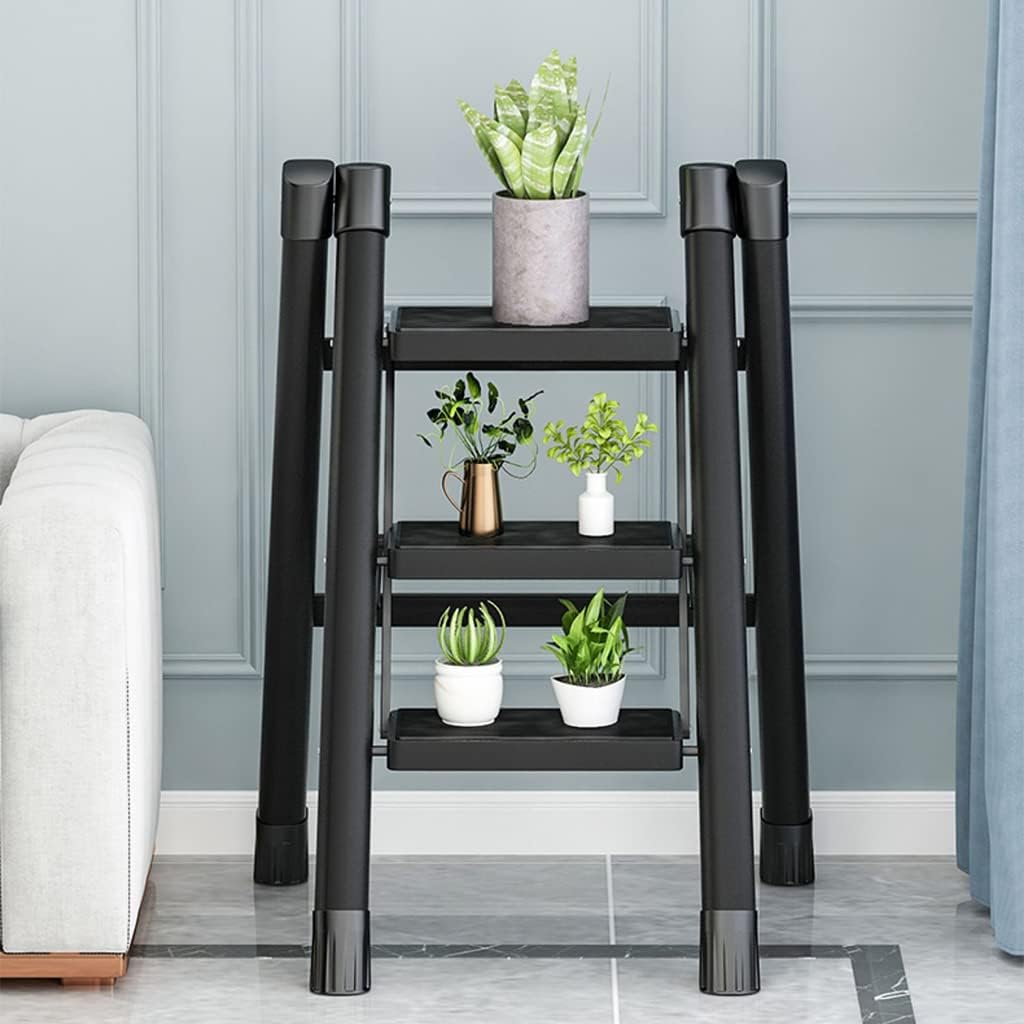 Lightweight Folding Step Stool with Non-Slip and Wide Pedals Embedded Reinforced Step Ladder Stable Scratch-Resistant, Space-Saving Suitable for Families