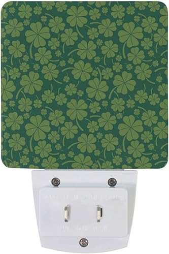 Miniatura 5 de Luces nocturnas enchufables en la pared, juego de 2 luces nocturnas de San Patricio con sensor del atardecer al amanecer, luz blanca perfecta para