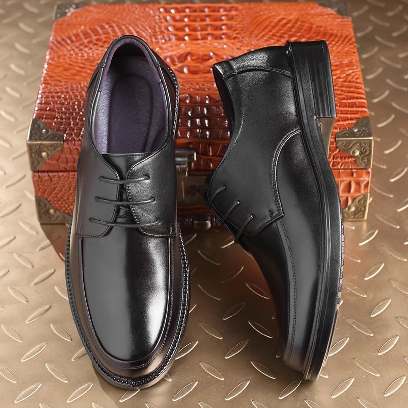 Men's Oxfords Business Dress Shoes Men's Leather British Style Lace Up Wing Tip Oxford Dress Shoes Formal Business Casual Pointed Toe Suit Tuxedo Patent Leather Shoes(7)4