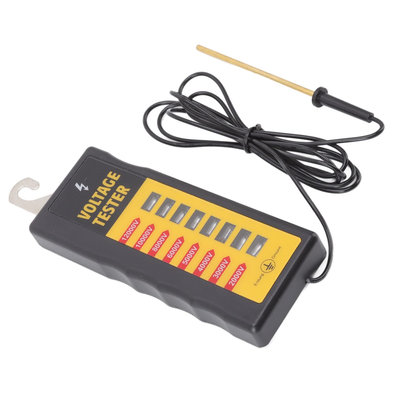 Detector de Fallas de Cerca, Probador de Voltaje de Cerca Eléctrica Portátil Resistente Al Agua con 8 Luces de Neón Máximo 12 KV para Caballos para Granjas