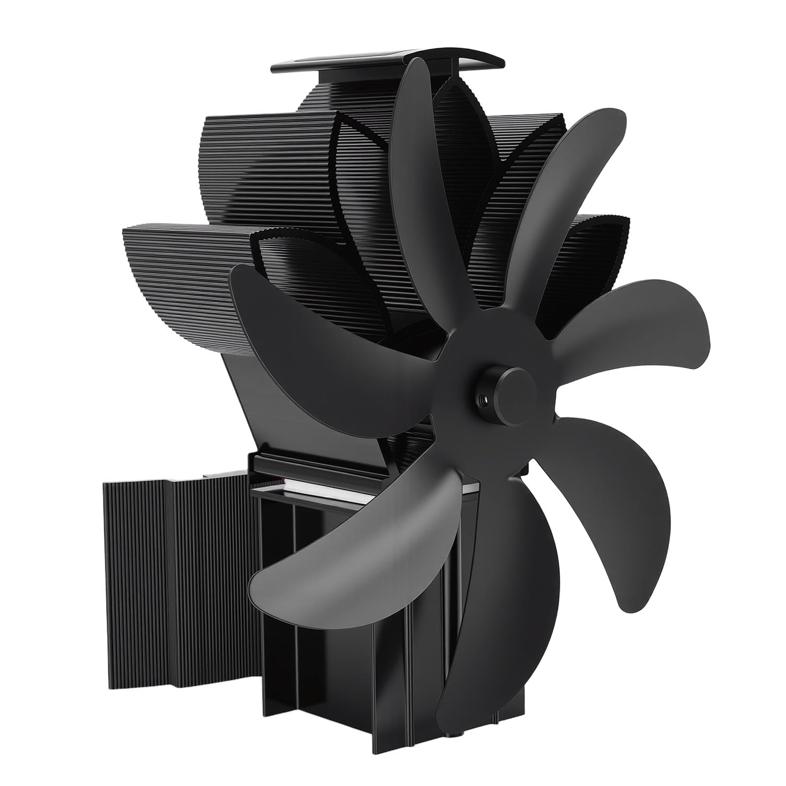 Fdit Ventilatore per Stufa a Legna con 7 Pale Ventilatore Termico Attivato Dal Calore Ad Alta Efficienza Energetica per Caminetto con Bruciatore a Pellet per Uso Interno
