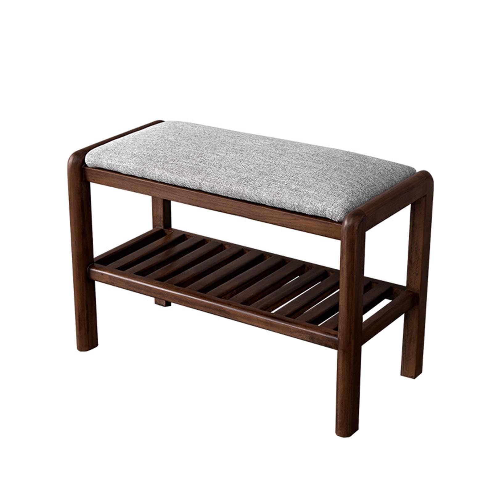 Tabouret de salon en bois marron pour l'entrée et la chambre avec assise
