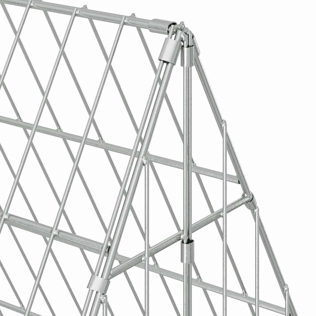 Jaula para conejos de acero galvanizado plateada, 110 x 100 x 85 cm, resistente a la intemperie, para exteriores, con rejilla estable como casa para roedores y conejera para jardín y balcón