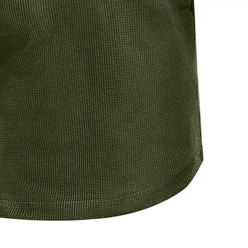 Mens Short Sleeve Color Block Polo Shirts Regular Fit Fashion Design Lightweight Casual Quick Dry Golf Shirt Army Green #TOP4
