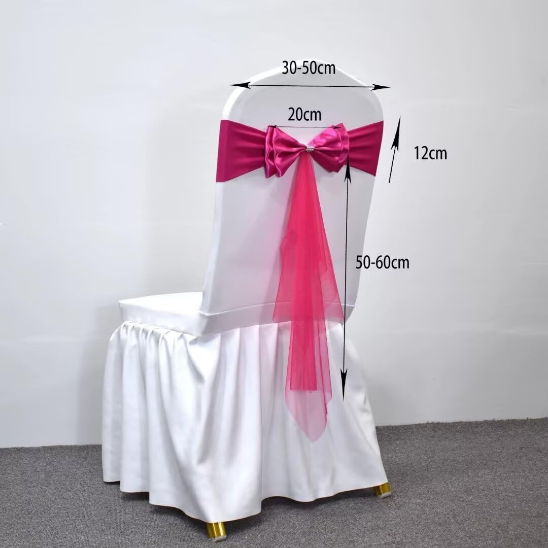 Bandas elásticas de poliéster para sillas de boda con lazo, perfectas para banquetes, fiestas, ceremonias y decoraciones de recepción, paquete de 9