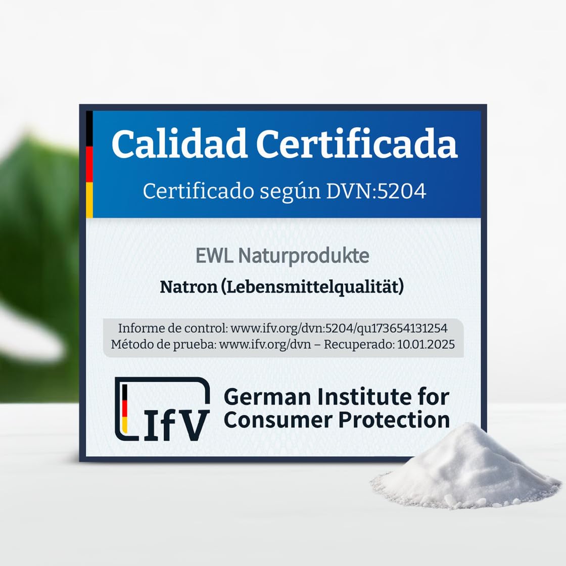 EWL Naturprodukte Bicarbonato de Sodio 900 g, Levadura en Polvo de alta Pureza y Calidad Alimentaria Alemana, Baking Soda