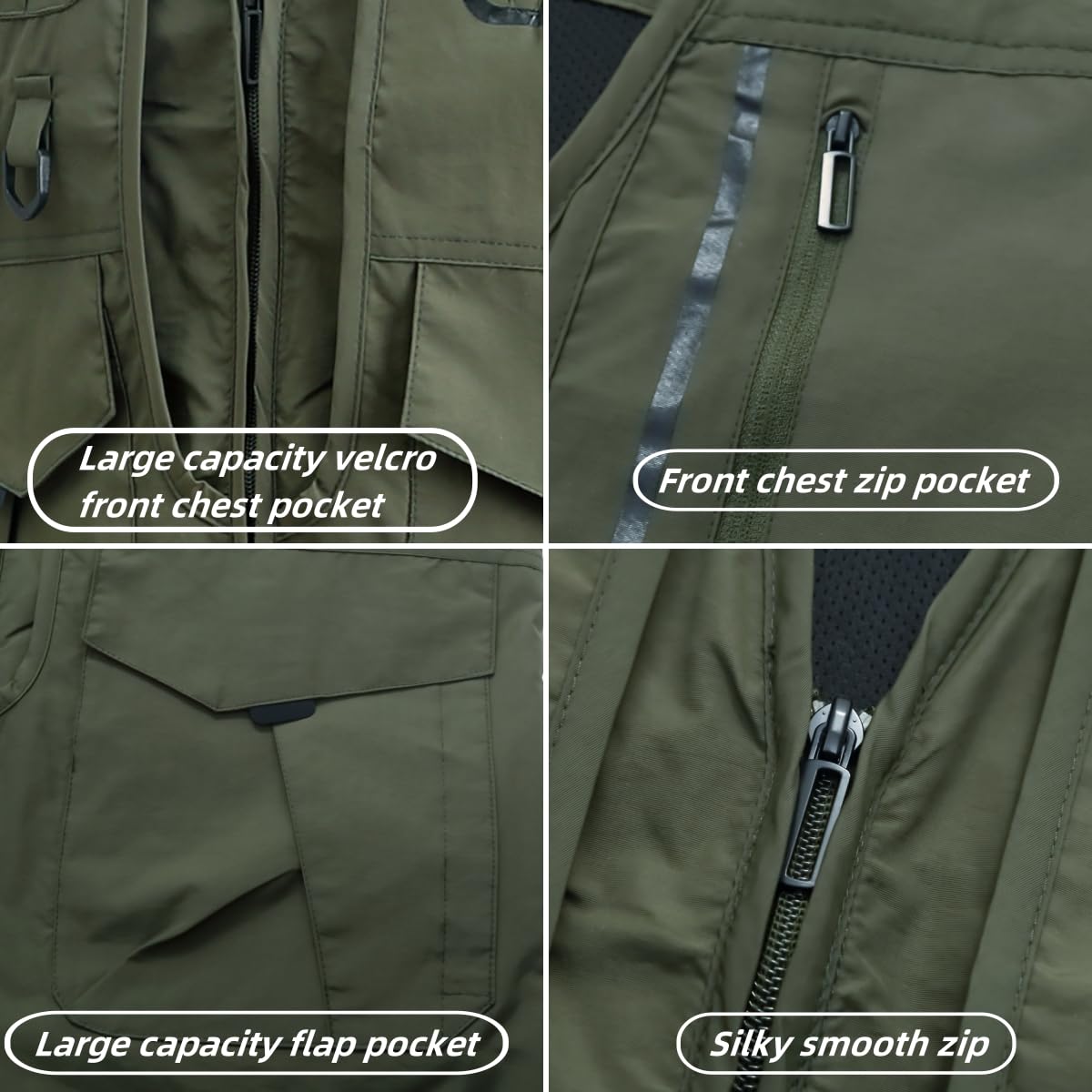 Męska kamizelka z wieloma kieszeniami, wędkarstwo, safari, polowanie, turystyka, oddychająca, szybkoschnąca, bez rękawów
