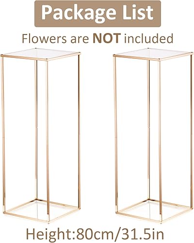 Miniatura 2 de Sziqiqi Centros de mesa de boda para mesas doradas, decoración de soporte de flores de metal alto para bodas, fiestas, suelo de metal, jarrones