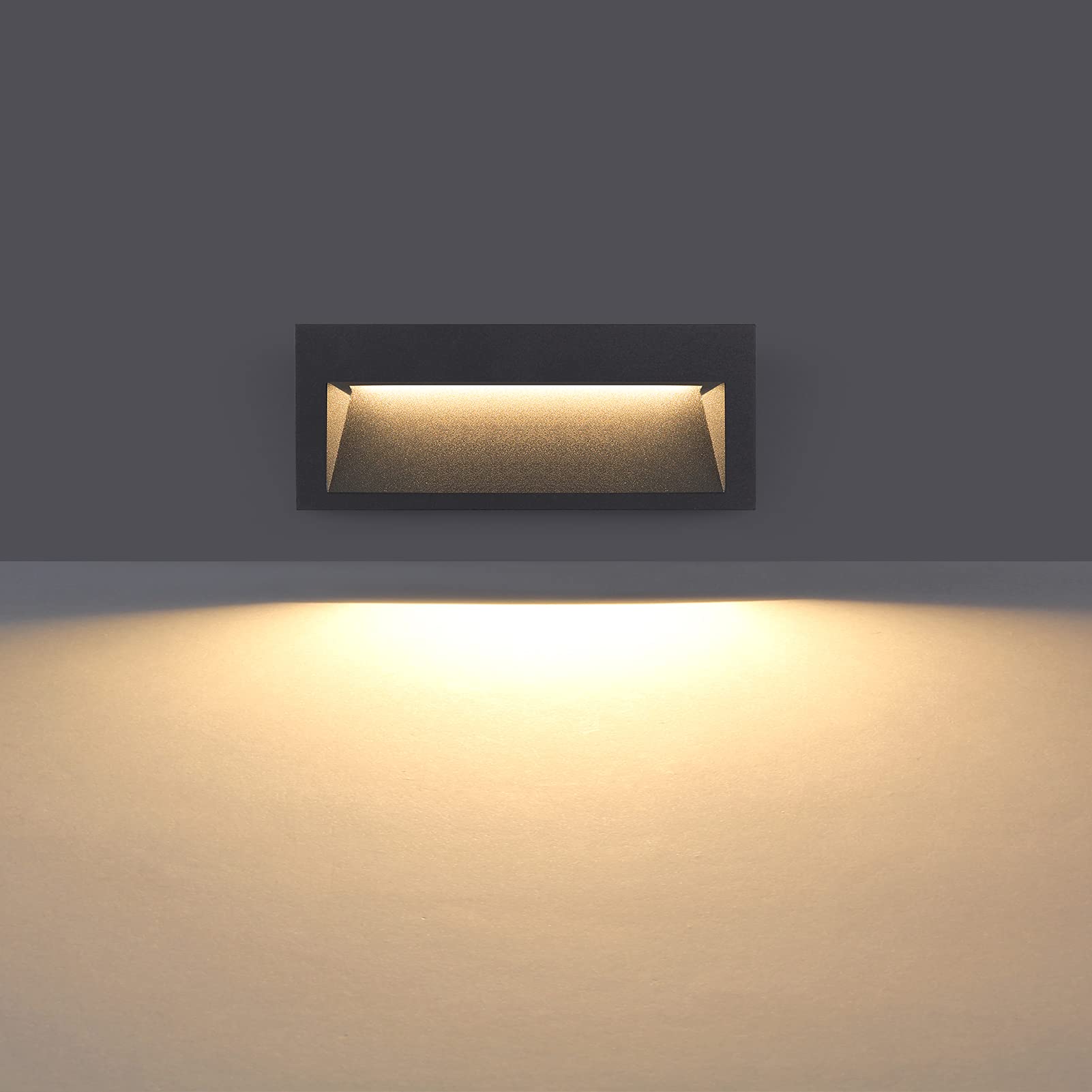 DAWALIGHT Zewnętrzna wpuszczana lampa ścienna IP65 4W Oświetlenie cegieł LED, Aluminium, Ciemnoszary