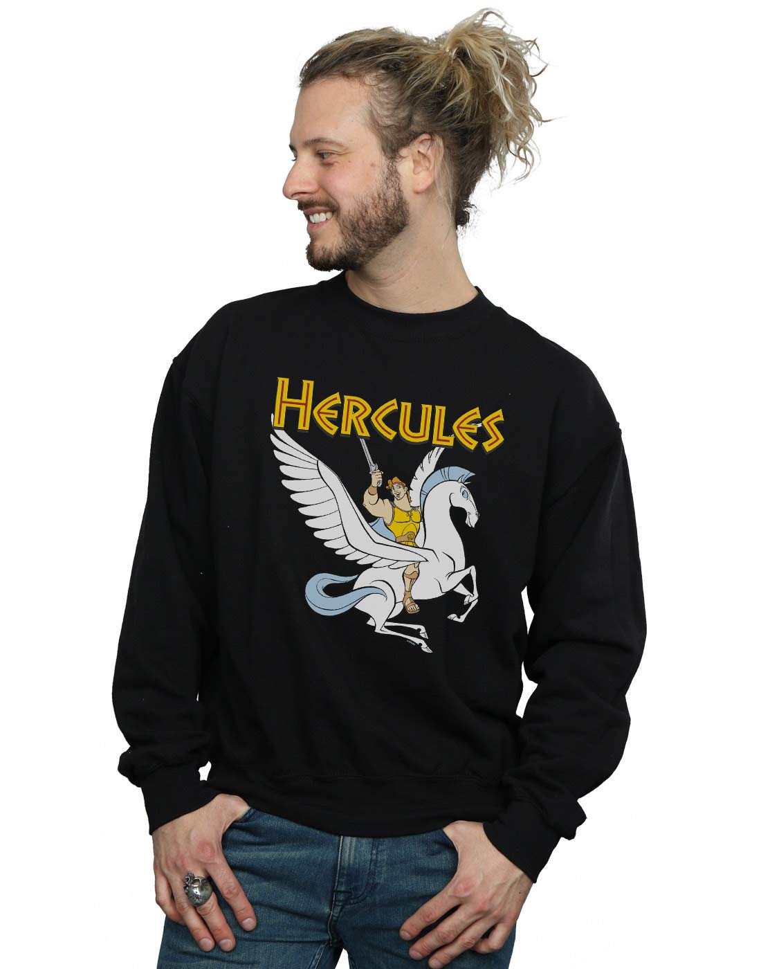 Absolute Cult Men's Black Disney Hercules With Pegasus Sweatshirt XX-Large