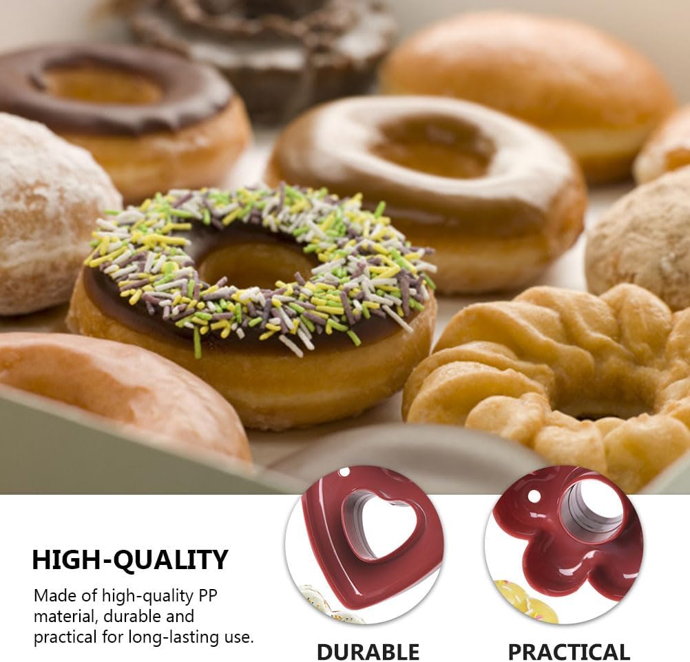 Unomor 3Pcs Non-Stick Doughnut Set-Round Heart Shapes-DIY Donut Baking Tools for Family Fun-Easy to Plastic Cake Moulds-3.26 X 3.26 X 2.36 Inches