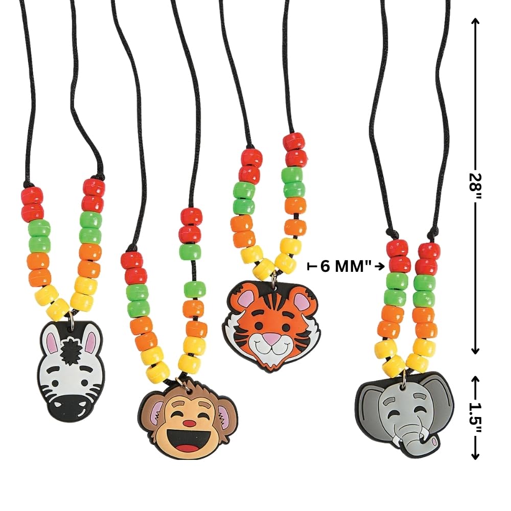 12 - Kit di artigianato per collana con animali dello zoo