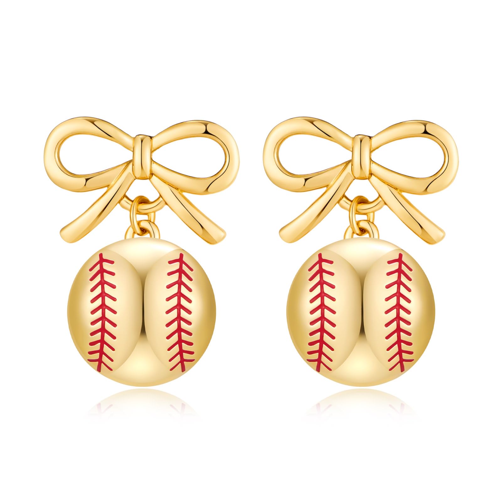 Rhinestone Bow Football Stud Earrings, Sparkly Sports Themed Dangle Earrings for Women, Cute Game Day Jewelry Gift