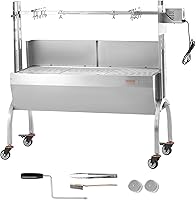 Vista 9 de VEVOR Parrilla asadora con parabrisas, barbacoa de cerdo entero, cordero y cabra de carbón, capacidad de 46 pulgadas y 132 libras, motor eléctrico