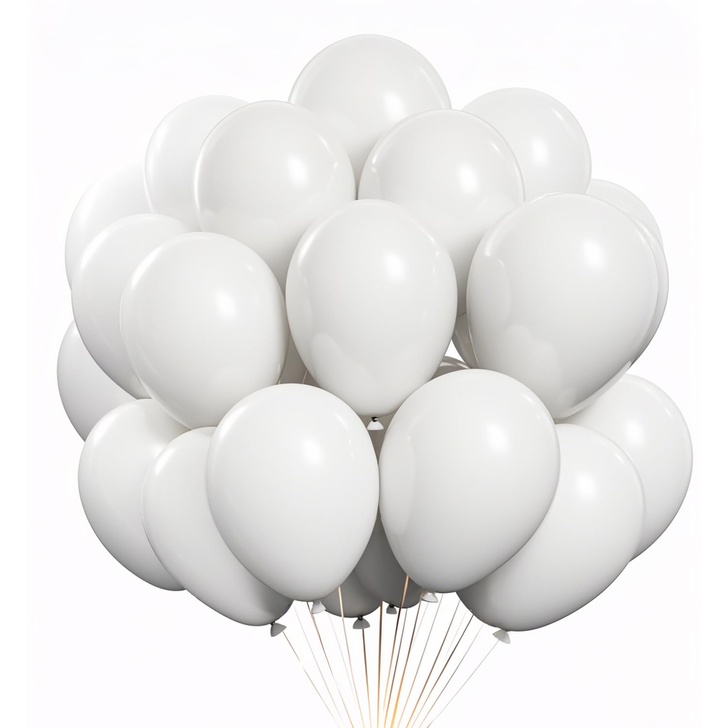 DRWKAY White Balloons 100 Pack, 12 Inch Matte White Latex Helium Garland for Weddings Birthdays Baby Showers Graduations Elegant Arch Party