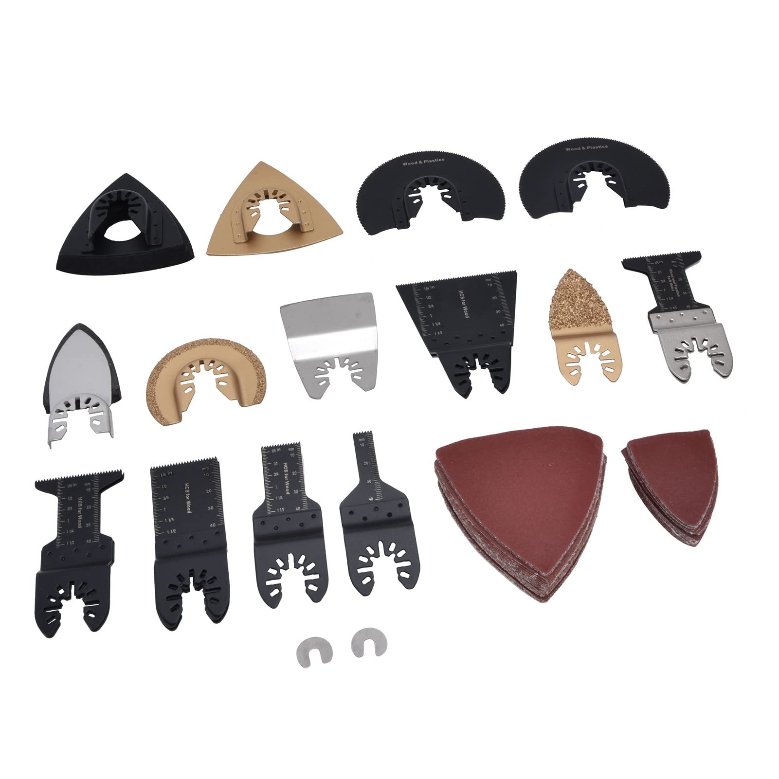 81 unids/set hojas de sierra oscilantes acero rico en carbono Kit de cuchillas multiherramienta herramienta de corte de liberación rápida para taller
