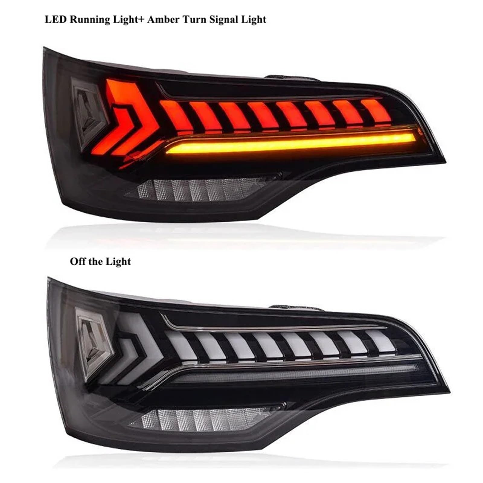 Lampa tylna zespolona Halogen światła 2 szt. tylnych świateł do Audi Q7 2006-2015 LED tylne światła stylizacja samochodu tylna lampa DRL hamulec cofania światło stopu(2006-2009Year,2PCS Smoke)