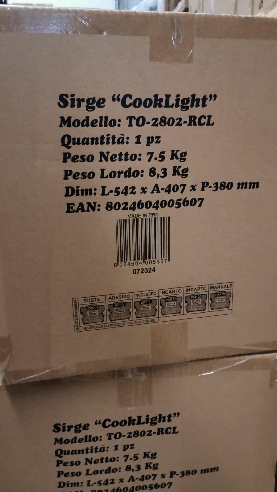 Sirge FORNO28CL Fornetto Elettrico con Luce, Spiedo, Girarrosto Cesto Rotante - Ventilato 28 L - 1600 W