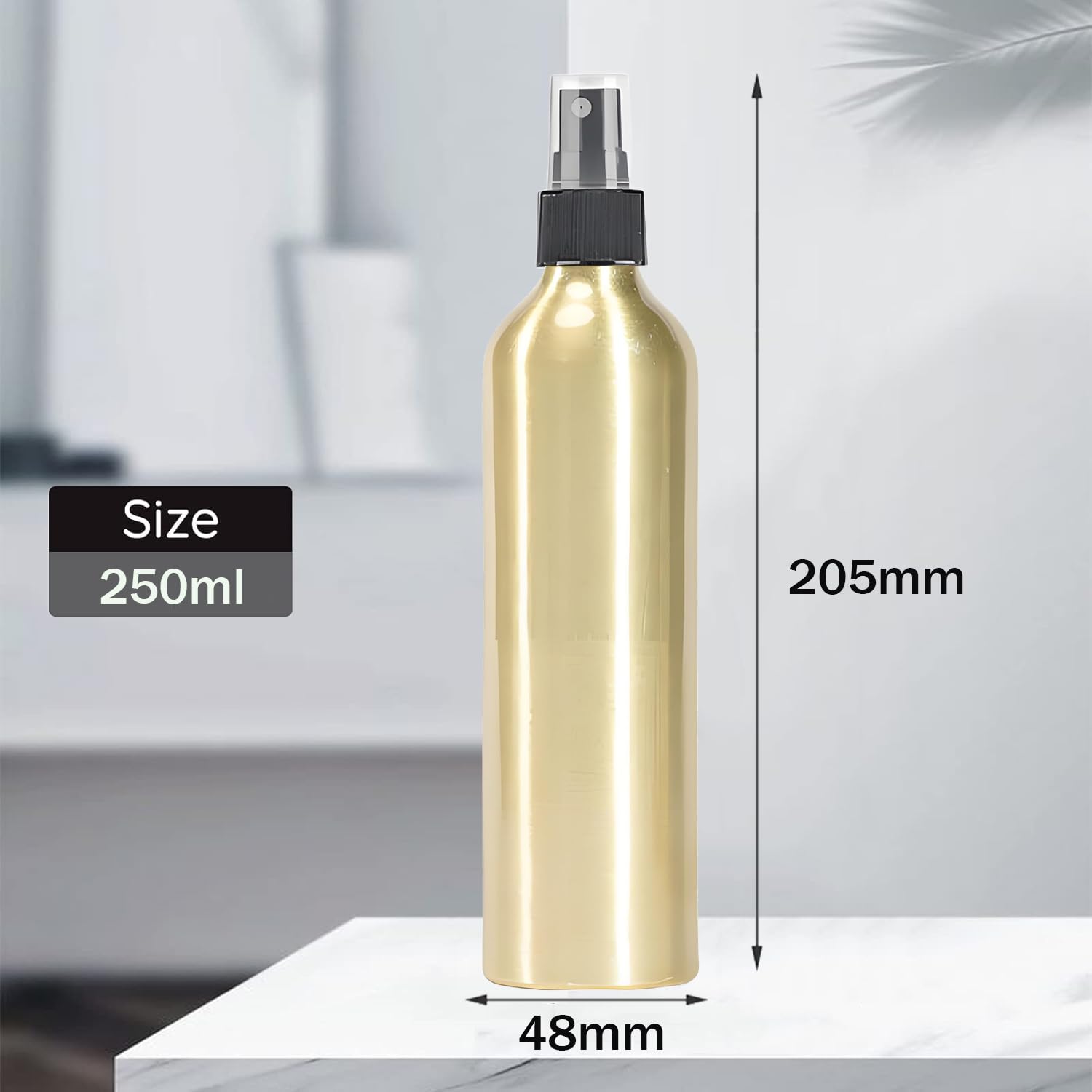 24 Pezzi 250ml Bottiglie Spray in Alluminio Oro, Cosmético Portátil Botellas in Alluminio Flacone per Profumo Oli Essenziali Tonico Soluzioni Detergenti