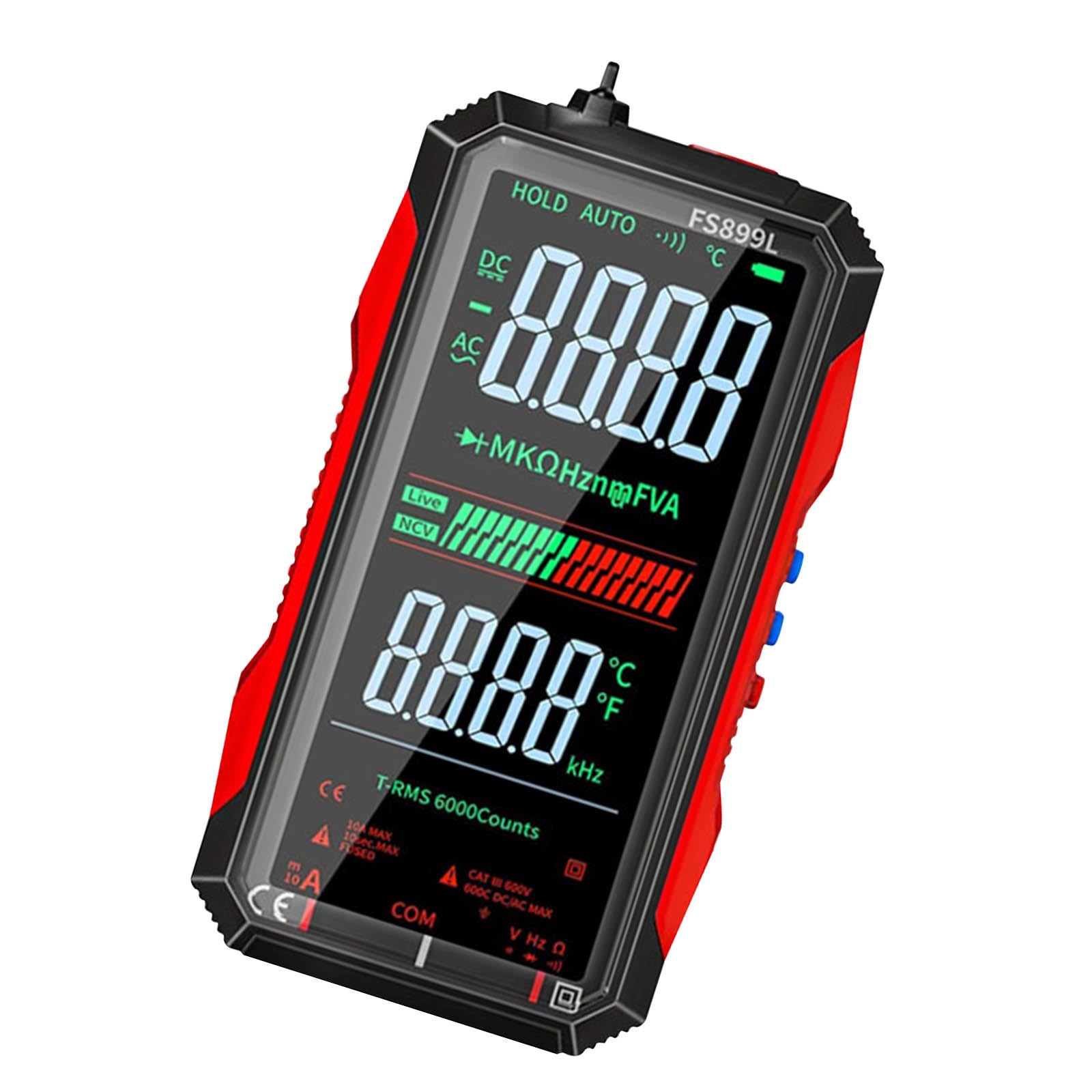 Multimètre de boîtier de service écran LCD couleur et testeur de courant NCV