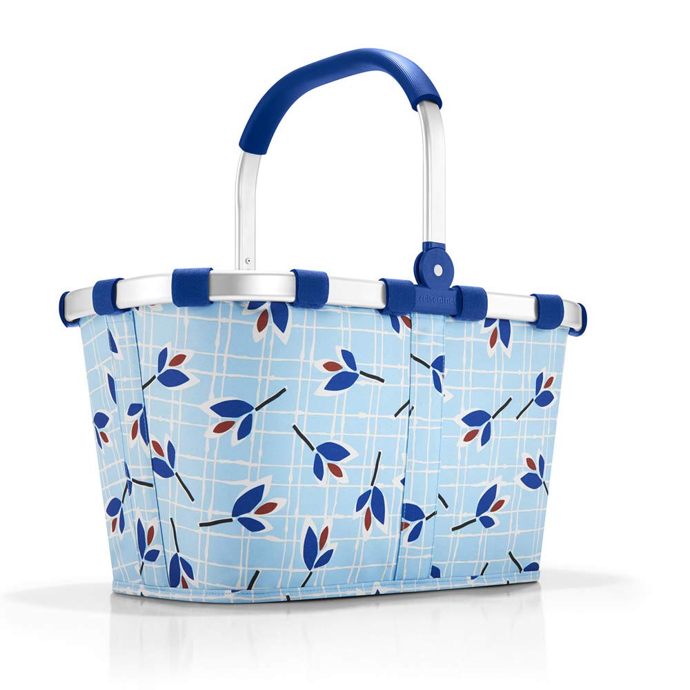 reisenthel carrybag Blue Leaves - Stabiler Einkaufskorb mit viel Stauraum und praktischer Innentasche – Elegantes und wasserabweisendes Design