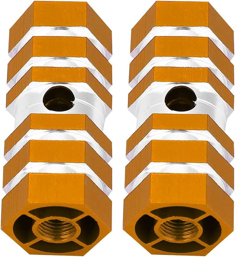Karlak Aluminum Alloy Rear Axle Pegs, Lightweight and Durable BMX Pegs for Bicycle Riding, NonSlip Grooved Design, 60KG Load Capacity (Gold)