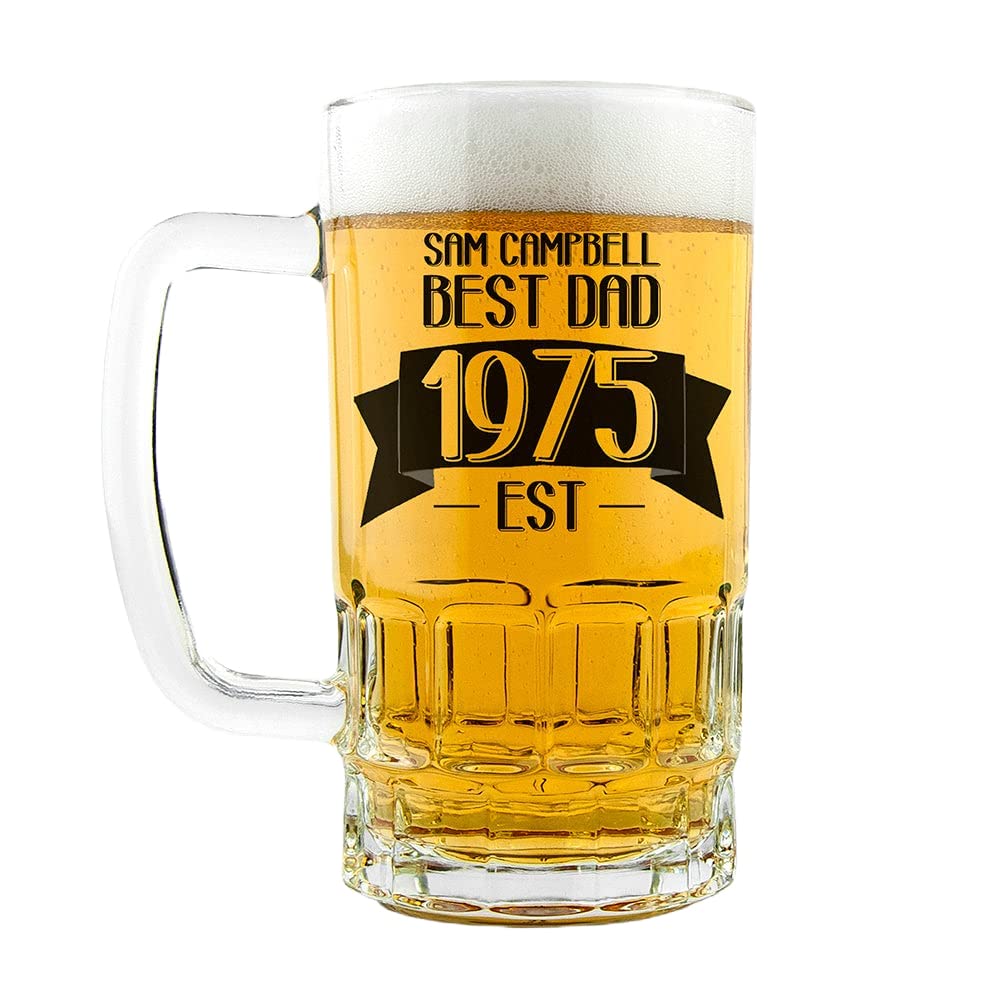 Treat Republic Personalised Tankard – 9cm x 16cm, High-Quality Glass, Solid Base, Tankard Beer Mug, Custom Name, Dishwasher Safe | Glassware