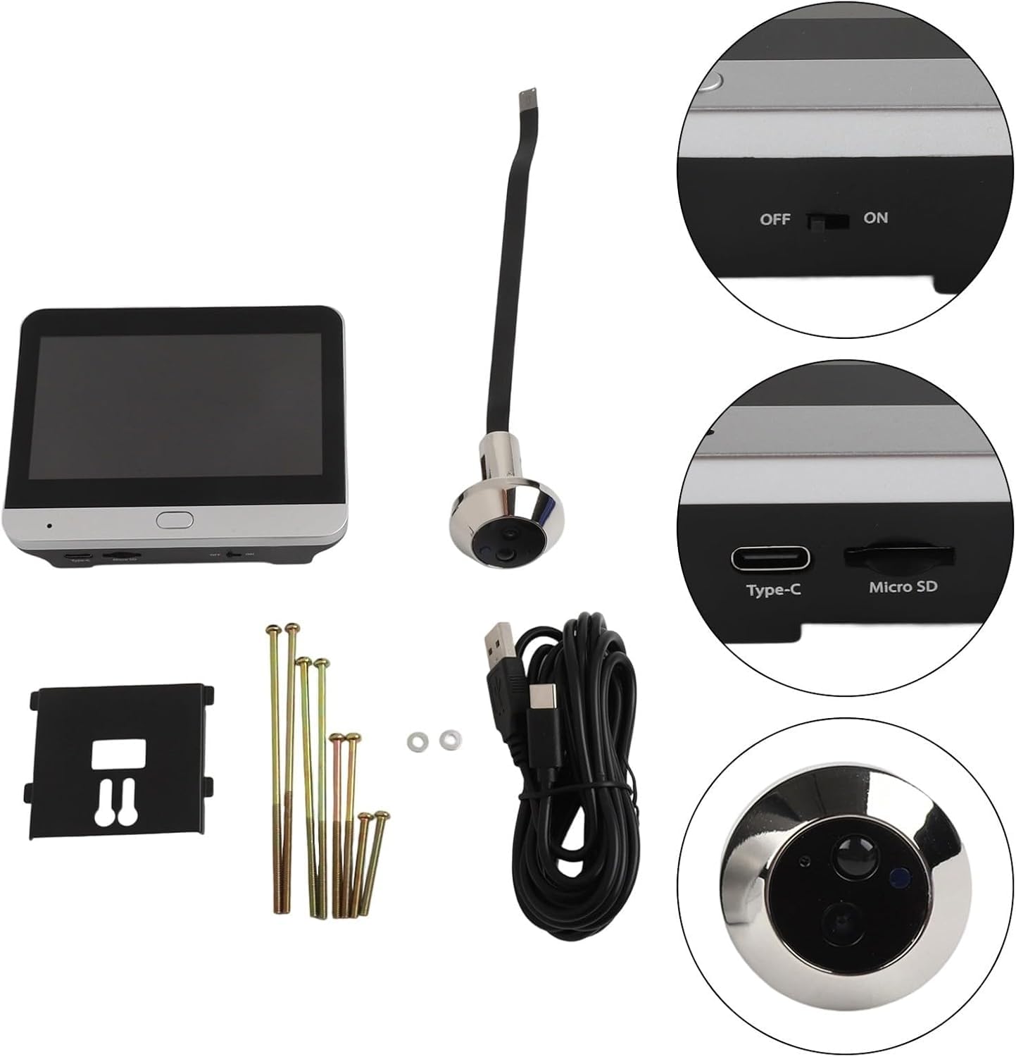 Digitale Türspion Kamera, 4,3 Zoll LCD Display 1080P Wireless Tür Guckloch Kamera HD Video Türklingel Viewer Nachtsichten Bewegungsmelder für Home Security