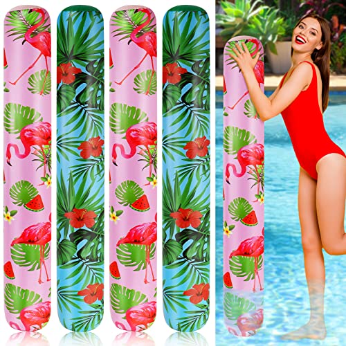 Karenhi 4 Pack Inflatable Pool Noodles (Flamingo & Tropical)