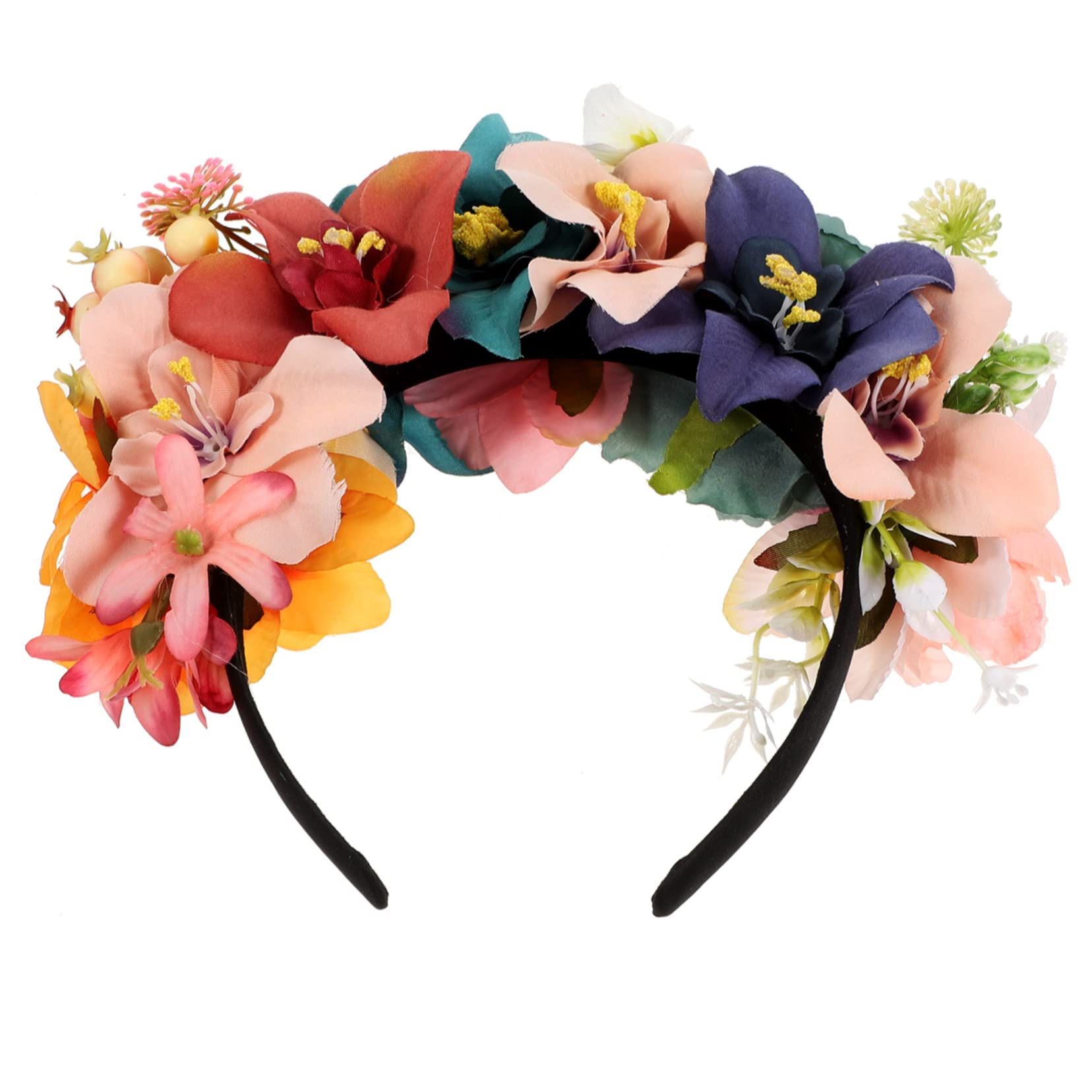 VICASKY 5stücke Braut Blumenkranz Haarschmuck Mit Verstellbarem Band Künstliche Blumenkrone Für Hochzeiten Partys Festivals Und Fotoshootings Elegantes Haarband Für Damen
