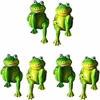 Amazon.co.jp: Jdeijfev 6ピース/セット、かわいい樹脂製座っカエル像