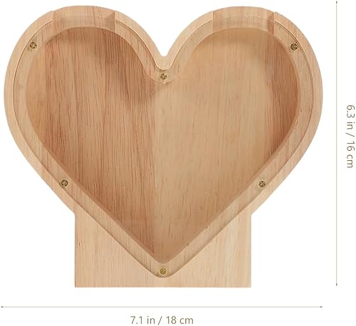 Miniatura 2 de Hucha de madera en forma de corazón para niños, caja de ahorro de dinero transparente para decoración del día de la madre