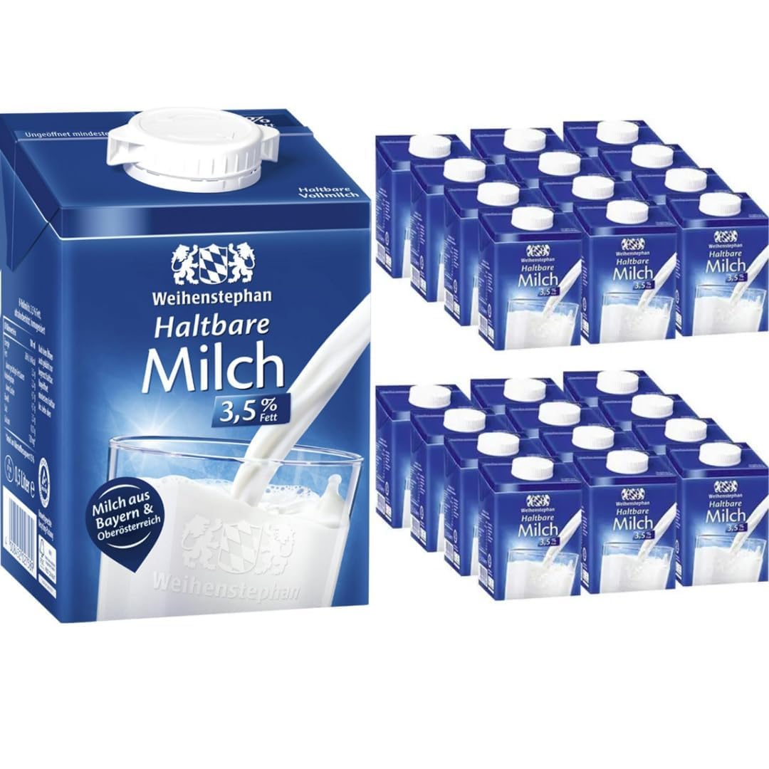 Weihenstephaner Milch fettarme H-Milch 3,5% Fett, je 0,5 Liter, 24 Stück