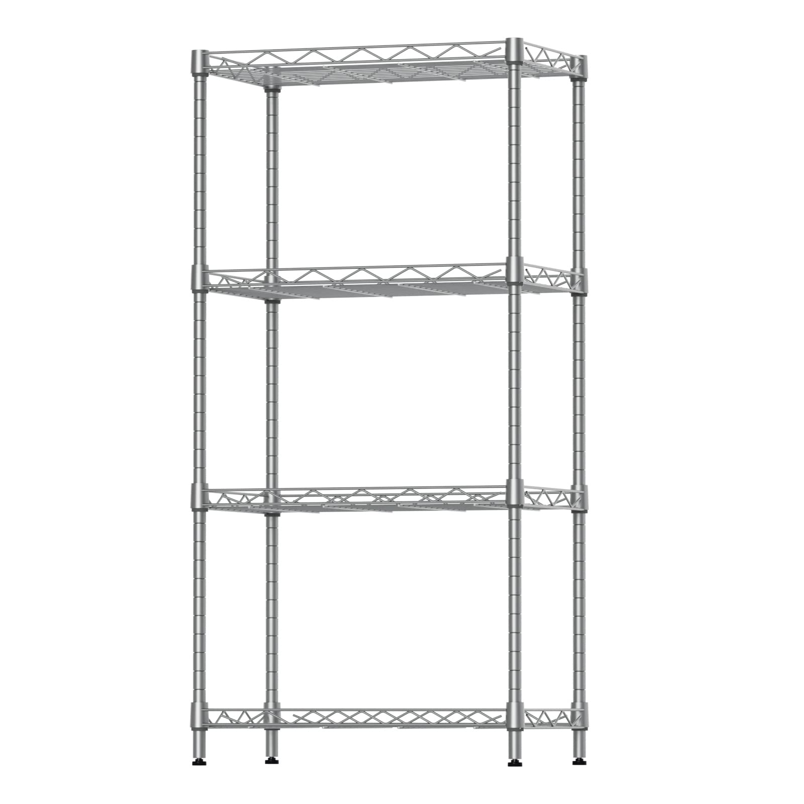 SINGAYE 4 Tier Shelf Adjustable Storage Shelf 350LBS Load Capacity Metal Storage Rack 17.32”L X 11.41”W X43.3” H