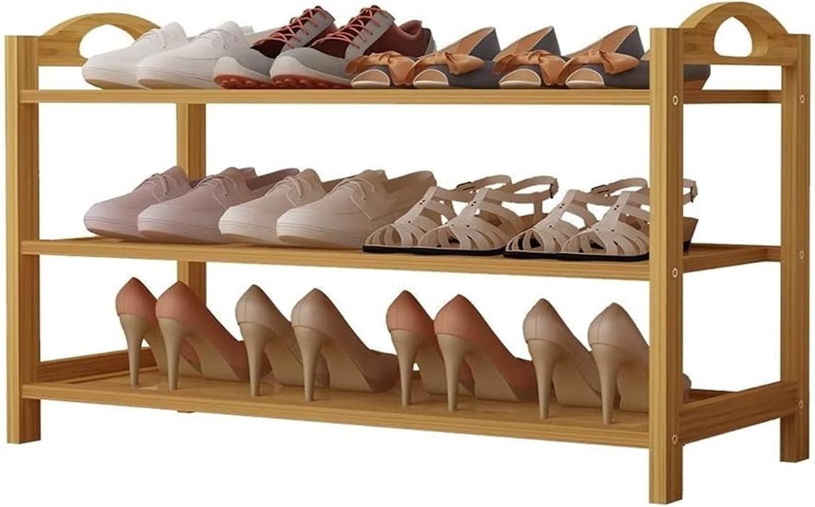 Bamboo Shoe Rack 3/4/5-Tier Shoe Storage Organizer Shelves Entryway Bedroom Living Room Shoe Shelf for Closet Entryway Corridor Living Room Hallway (Size : 4 Layers 50 [50CM Length]) (3 layers 60