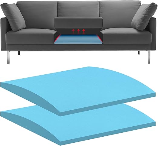 22x22 Inch Couch Cushion Support for Sagging Couch Seats,45D High Density Foam Sofa Couch Supports for Under The Cushions Furniture Seat Sagging Repair (2Pack-Blue)