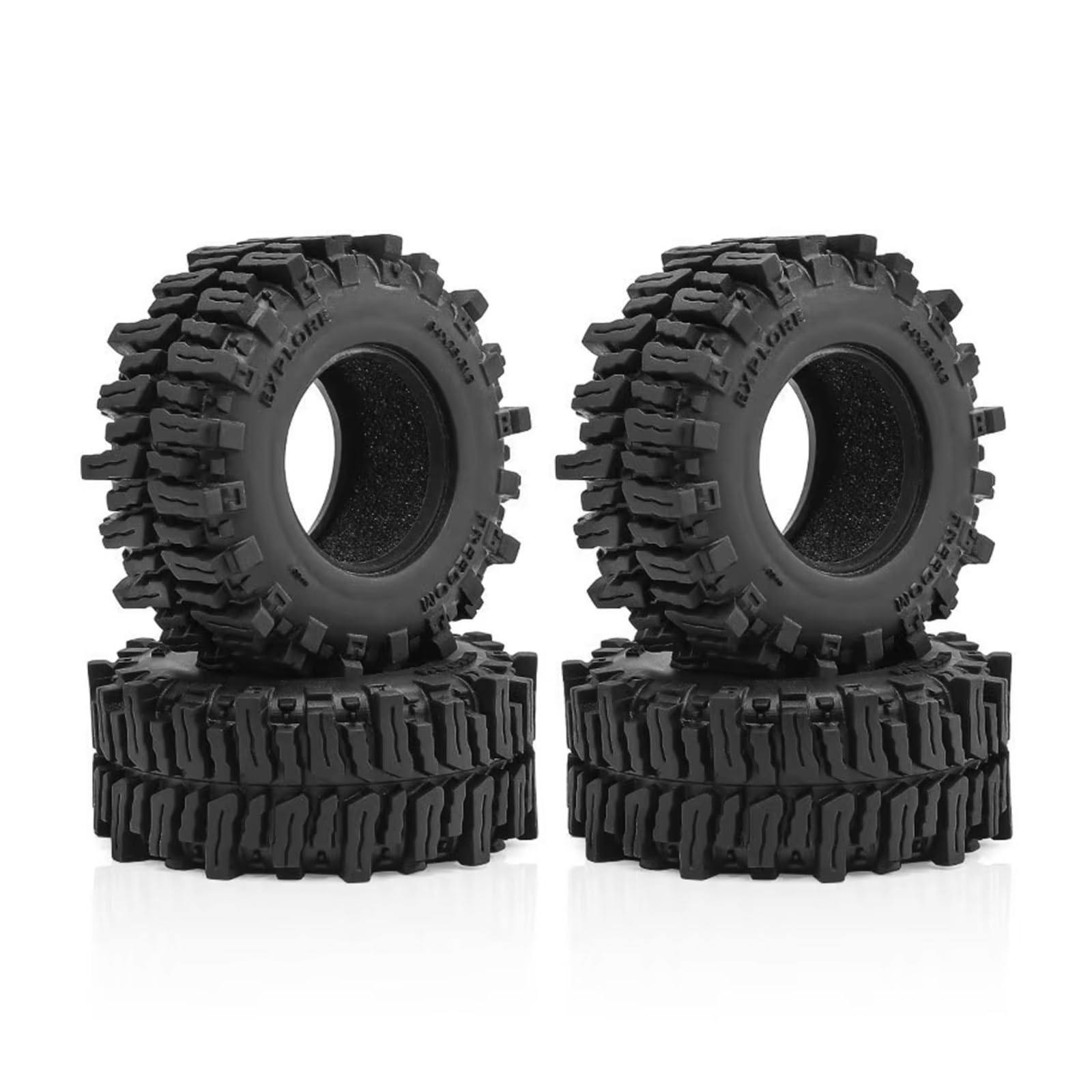 RC Coche NeumáTico Piezas para TRX4M para SCX24 AX24 para FCX24 1/18 1/24 4 Piezas Neumáticos Goma Blanda 64 Mm Y 1,3" para Alto Agarre Coches RC Todoterreno Accesorios Repuestos