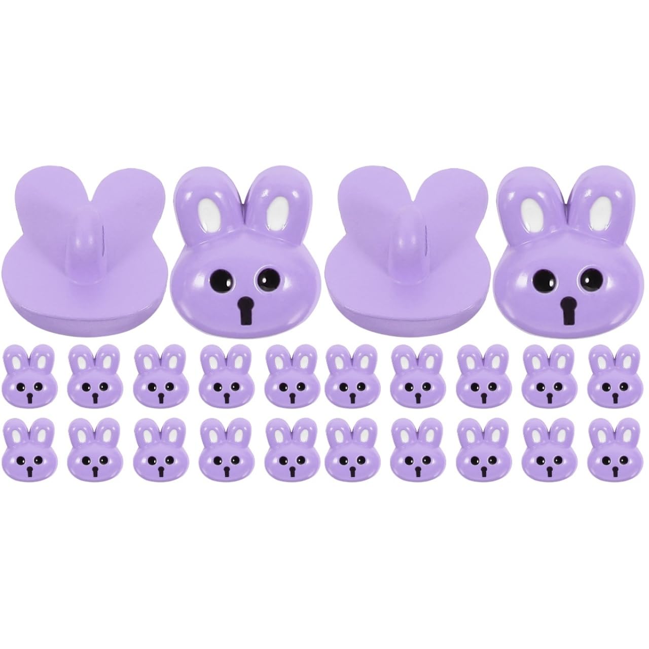 Tofficu 24pcs Resin Rabbit Shaped Buttons for Crafting Easter Decorative Buttons DIY Resin for Sewing and Delicate Clothes