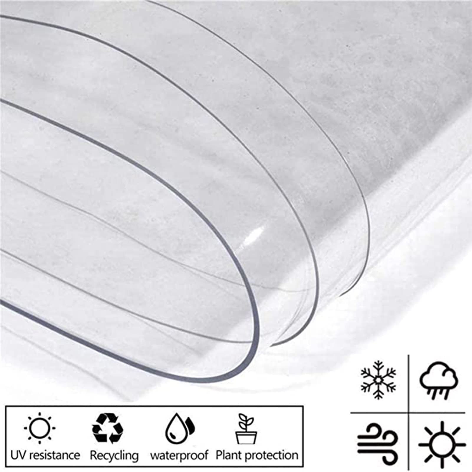 Tenda trasparente per esterni resistente, impermeabile, antivento, per pergolato, veranda, gazebo, 1,5 x 2,5 m, protezione da pioggia e vento