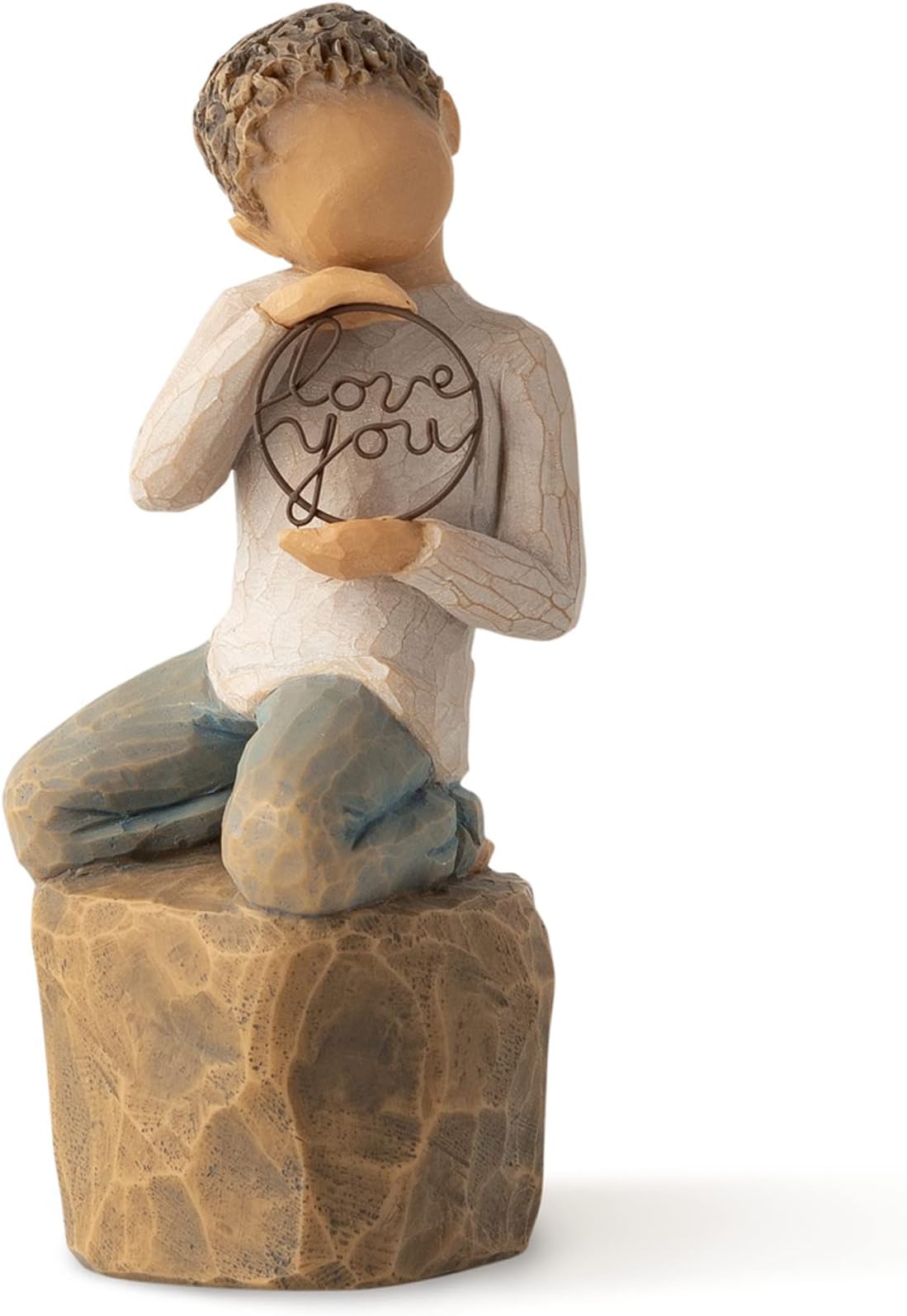 Willow Tree Mother and Son, Sculpted HandPainted Figure with Personalized Shelf