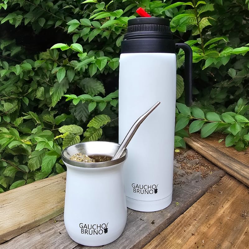 Gaucho Bruno - Stainless Steel Industrial Kit for Drinking Yerba Mate Bombilla Straw and 1 Litre Easy to Clean - Image 2
