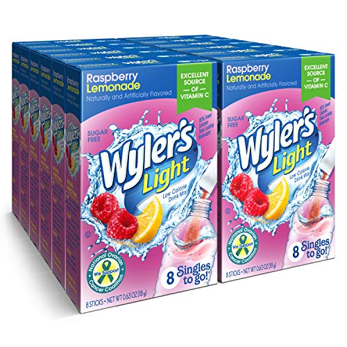 Image of Wyler's Light Singles To Go Water Drink Mix, Raspberry Lemonade, 96 Packets