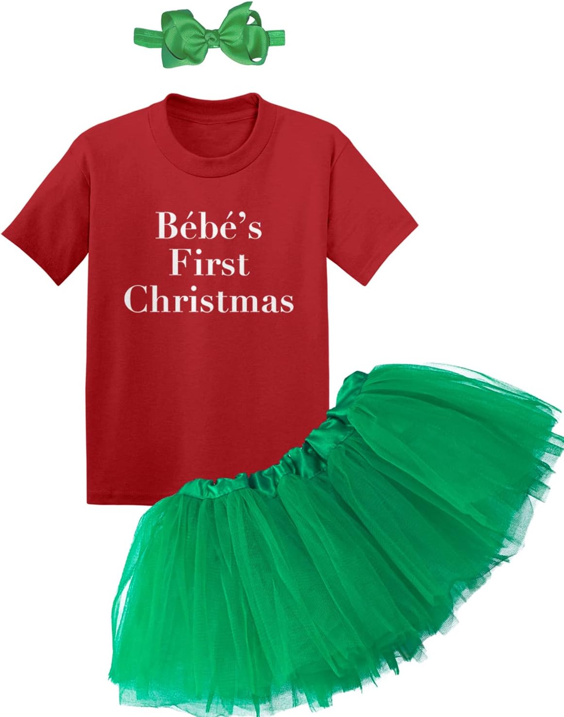 Bebe's First Christmas - Moira Rose TV Show Parody Baby Bodysuit + Tutu Skirt + Bow Headband Set