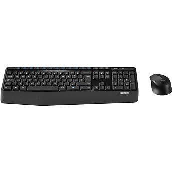 Logitech Wireless Combo MK345 Radio Transfer, PC/Mac, Keyboard | Comfortable mouse for right-handed users, US QWERTY layout -