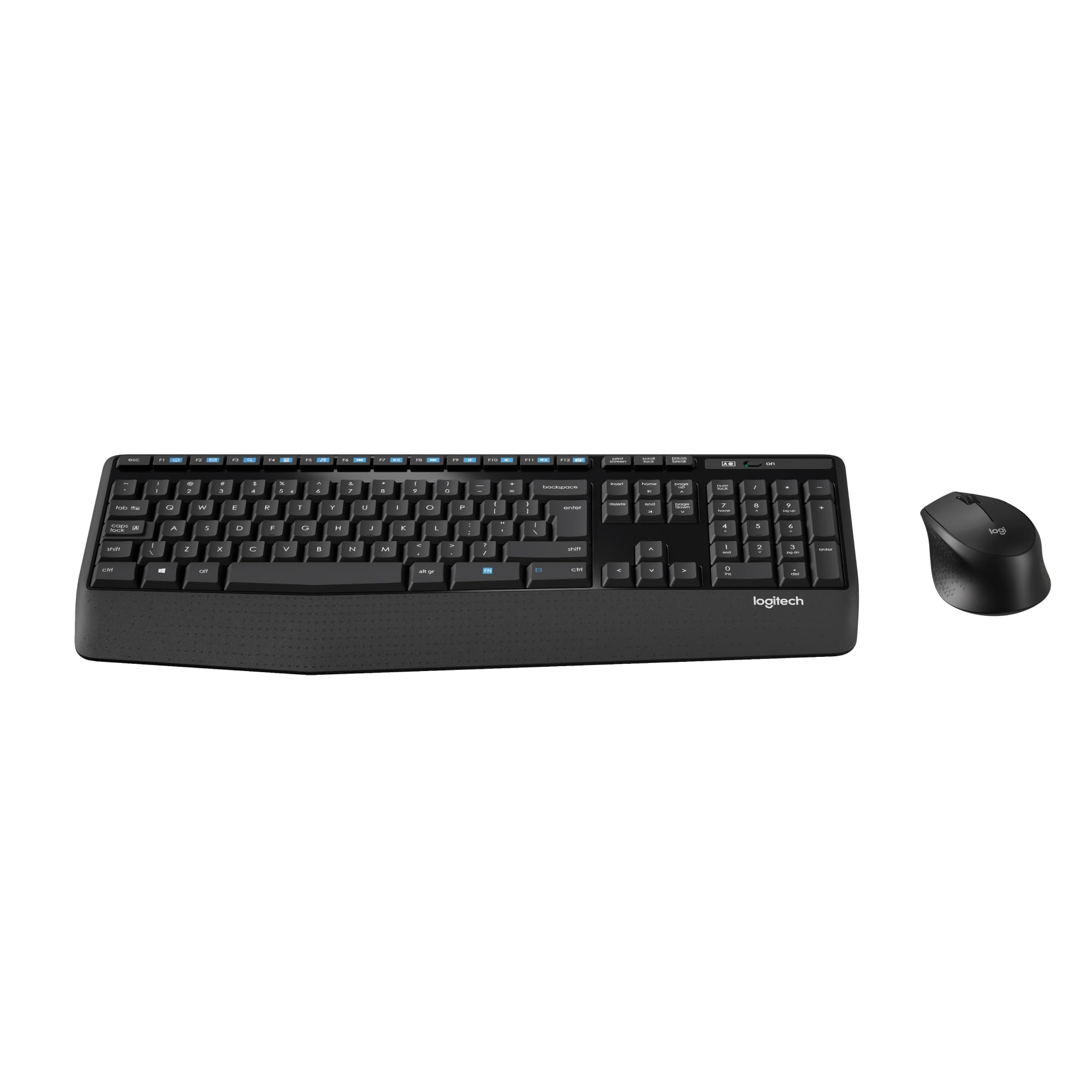 Logitech MK345 Kabelloses Set mit Tastatur in Standardgröße und komfortabler Maus für Rechtshänder, US QWERTY-Layout - Schwarz