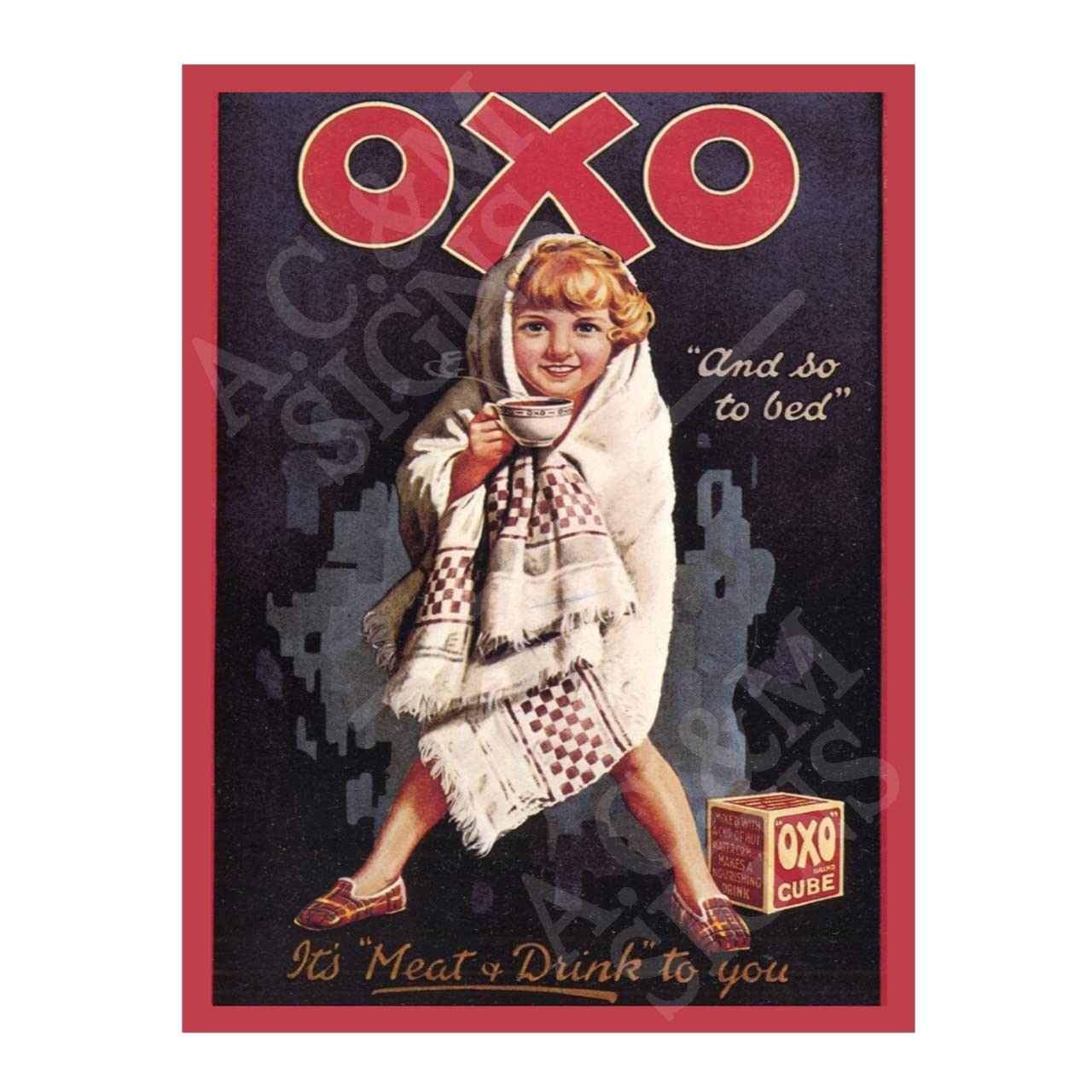 OXO Retro Kitchen Sign Metal Plaque Food Signs, 8x6in ref2234