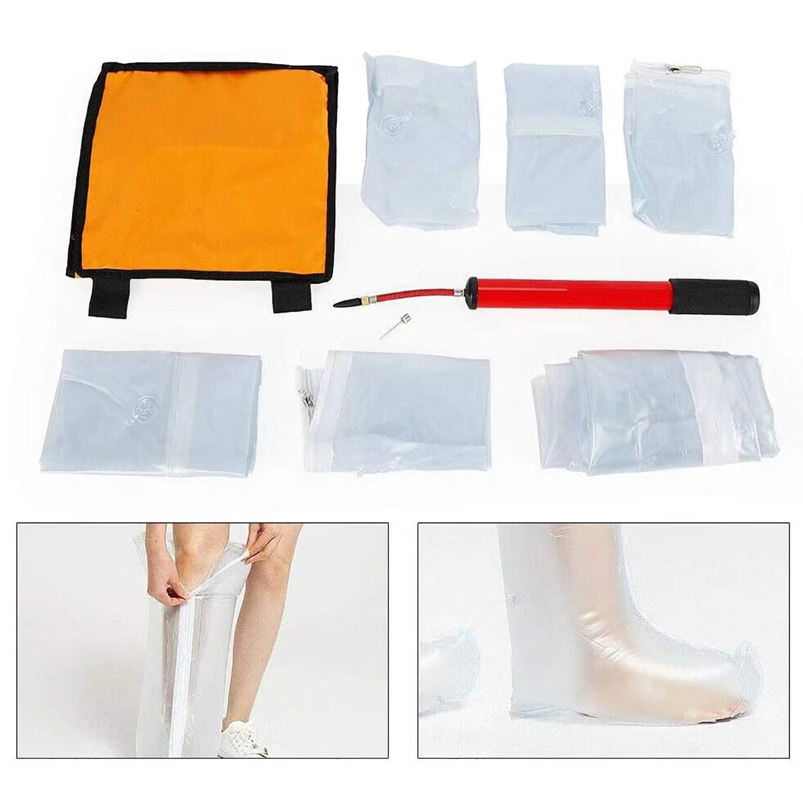 Juego de 6 férulas de Aire para Primeros Auxilios, Kit de Emergencia Inflable de PVC, con Bomba Manual, Bolsa de Almacenamiento, muñeca, Brazo, Tobillo, Rescate en el hogar y al Aire Libre