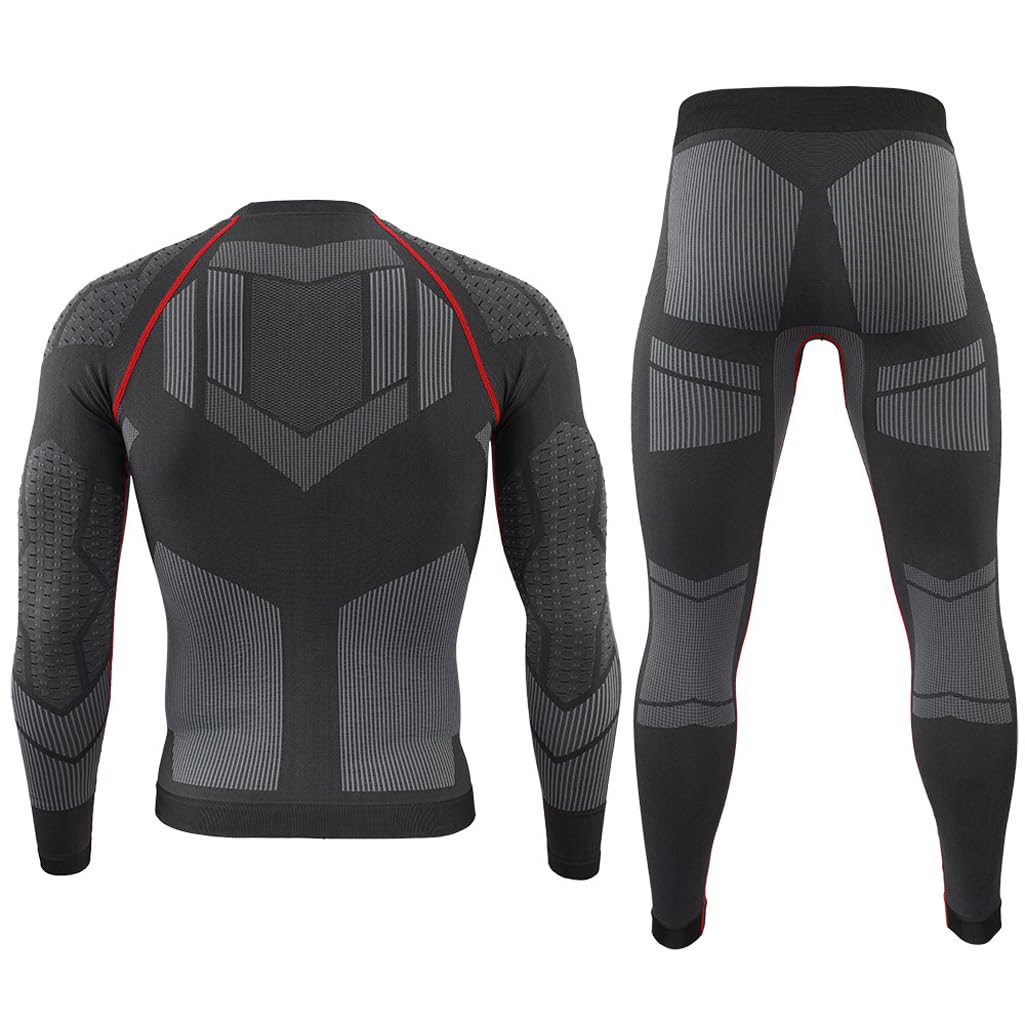 Conjunto De Camiseta Y Medias De Ropa Interior Atlética Sin Costuras De Compresión De Capa Base De Manga Larga para Hombre