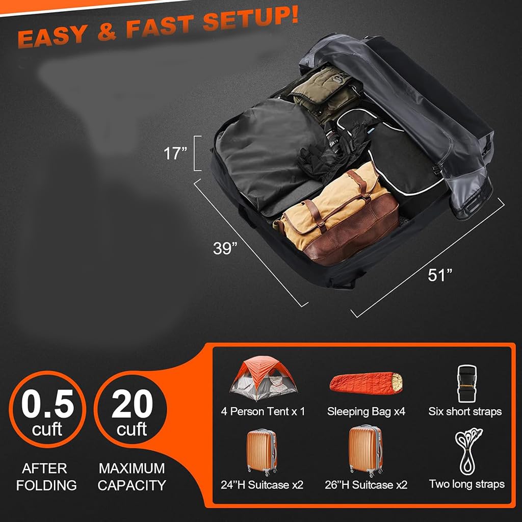 Borsa Impermeabile da Tetto per Porsche 911 Carrera (992),Baule Tetto Borsa Viaggio Impermeabile Portapacchi Tetto Borsa Carico Tetto